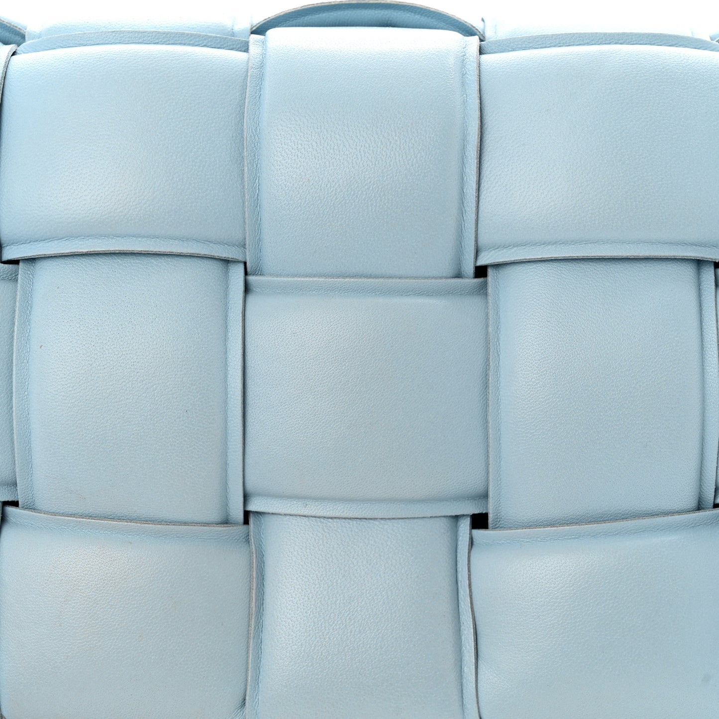 Nappa Maxi Intreccio Padded Cassette Crossbody Bag Ice