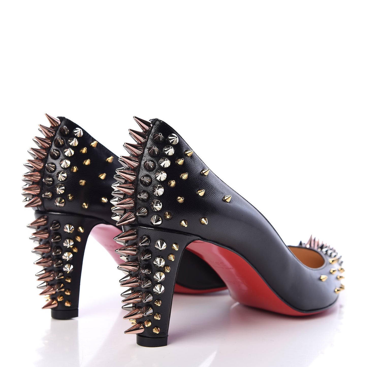 Shiny Nappa Goldopump Spikes 70 Pumps 36.5 Black