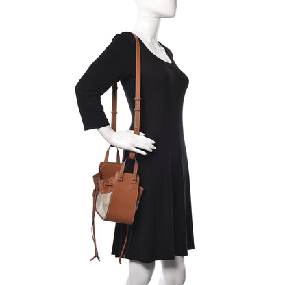Loewe Calfskin Canvas Mini Hammock Shoulder Bag Natural Tan 2 of 8