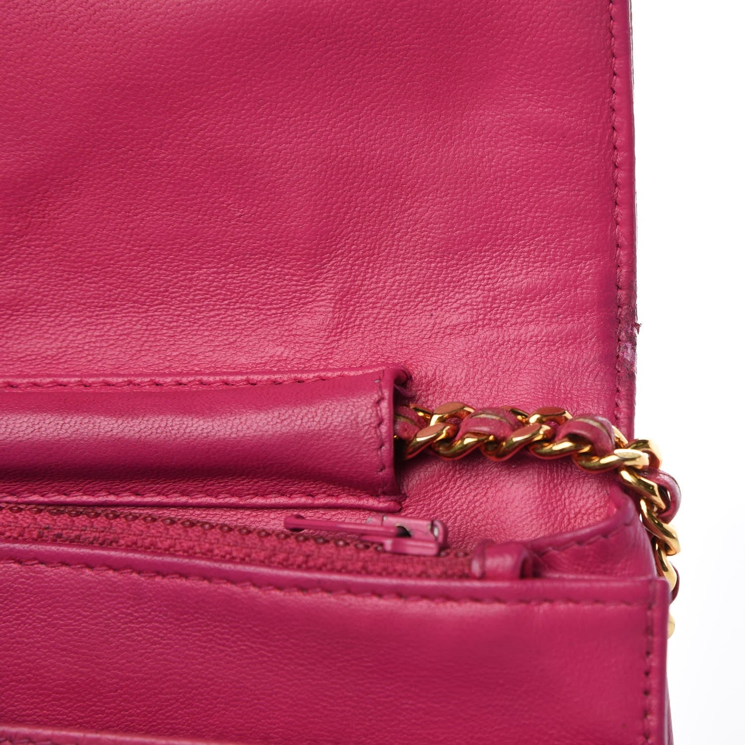 Chanel Caviar Timeless CC Wallet On Chain WOC Dark Pink 11 of 16