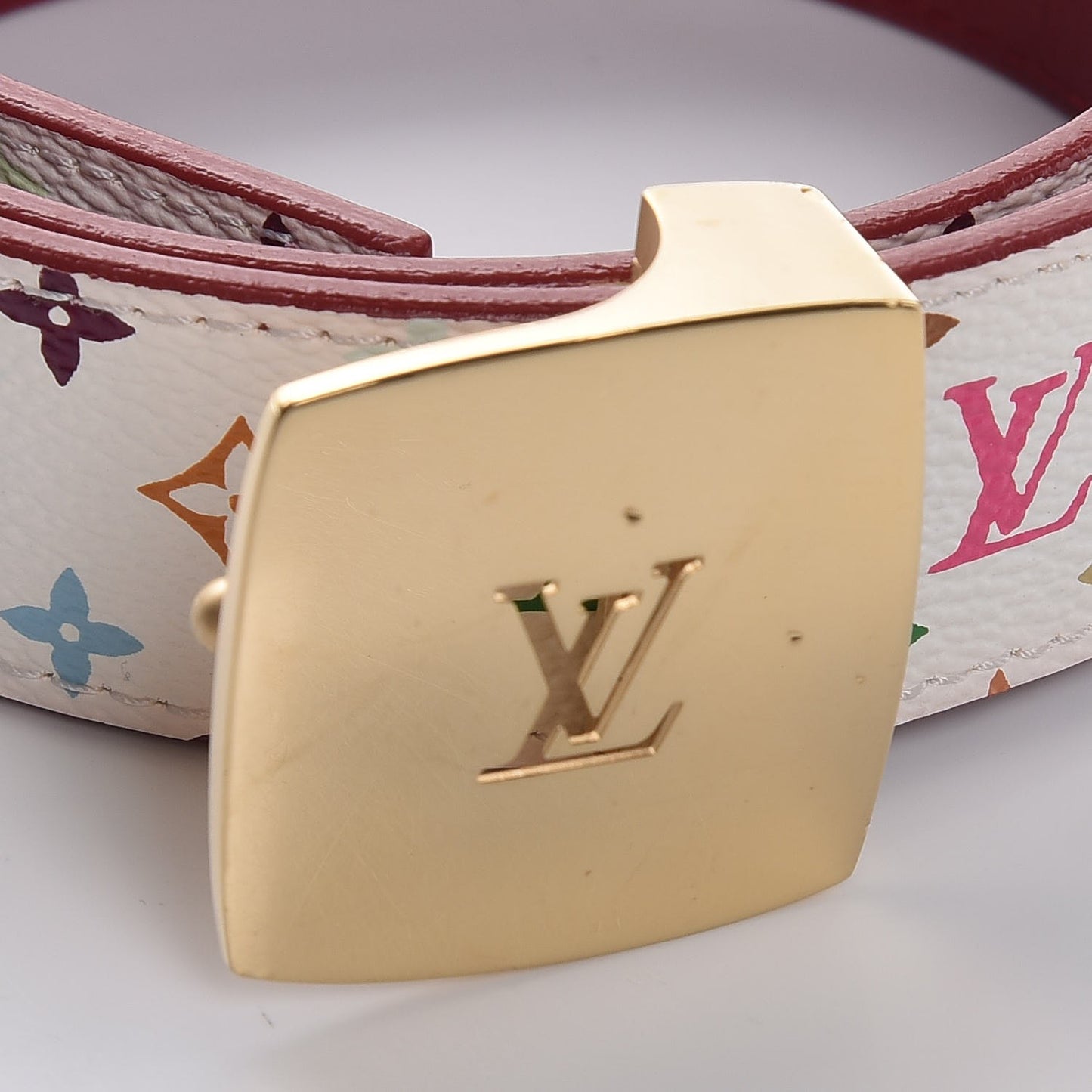 Monogram Multicolor LV Cut Reversible Belt 80 32 White Grenade