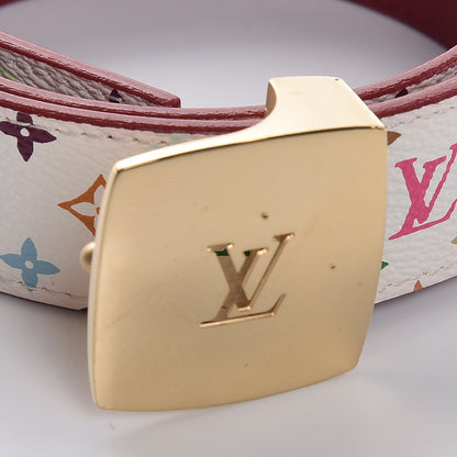 Louis Vuitton Monogram Multicolor LV Cut Reversible Belt 80 32 White Grenade 4 of 7