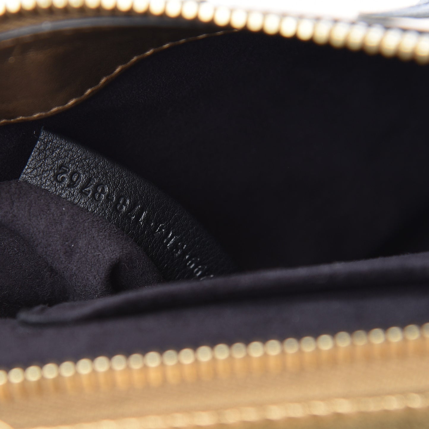 Lambskin Waves Small DotCom Click Chain Satchel Gold Black