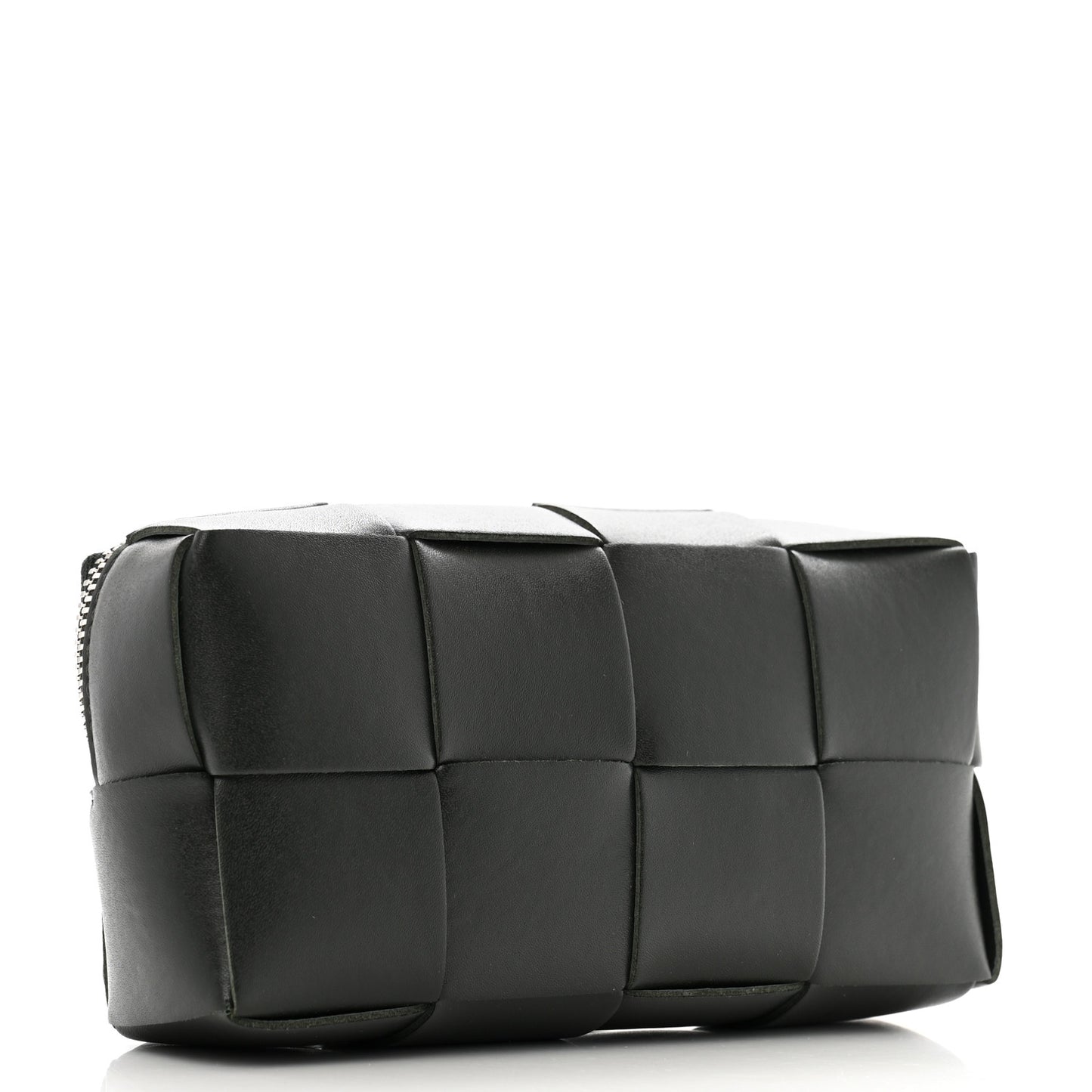 Nappa Maxi Intrecciato Cassette Wristlet Pouch Dark Moss