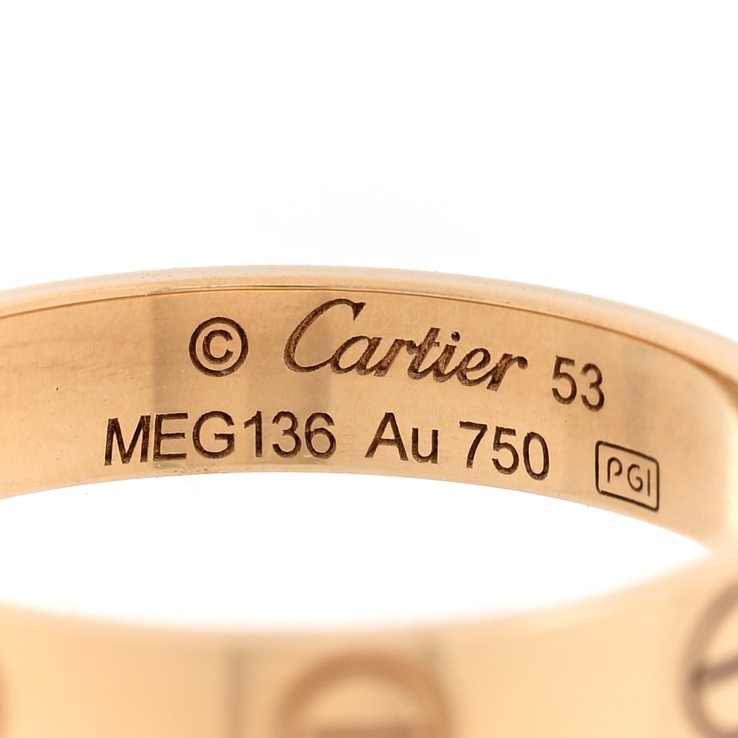 18K Yellow Gold 3.5mm LOVE Wedding Band Ring 53 6.5