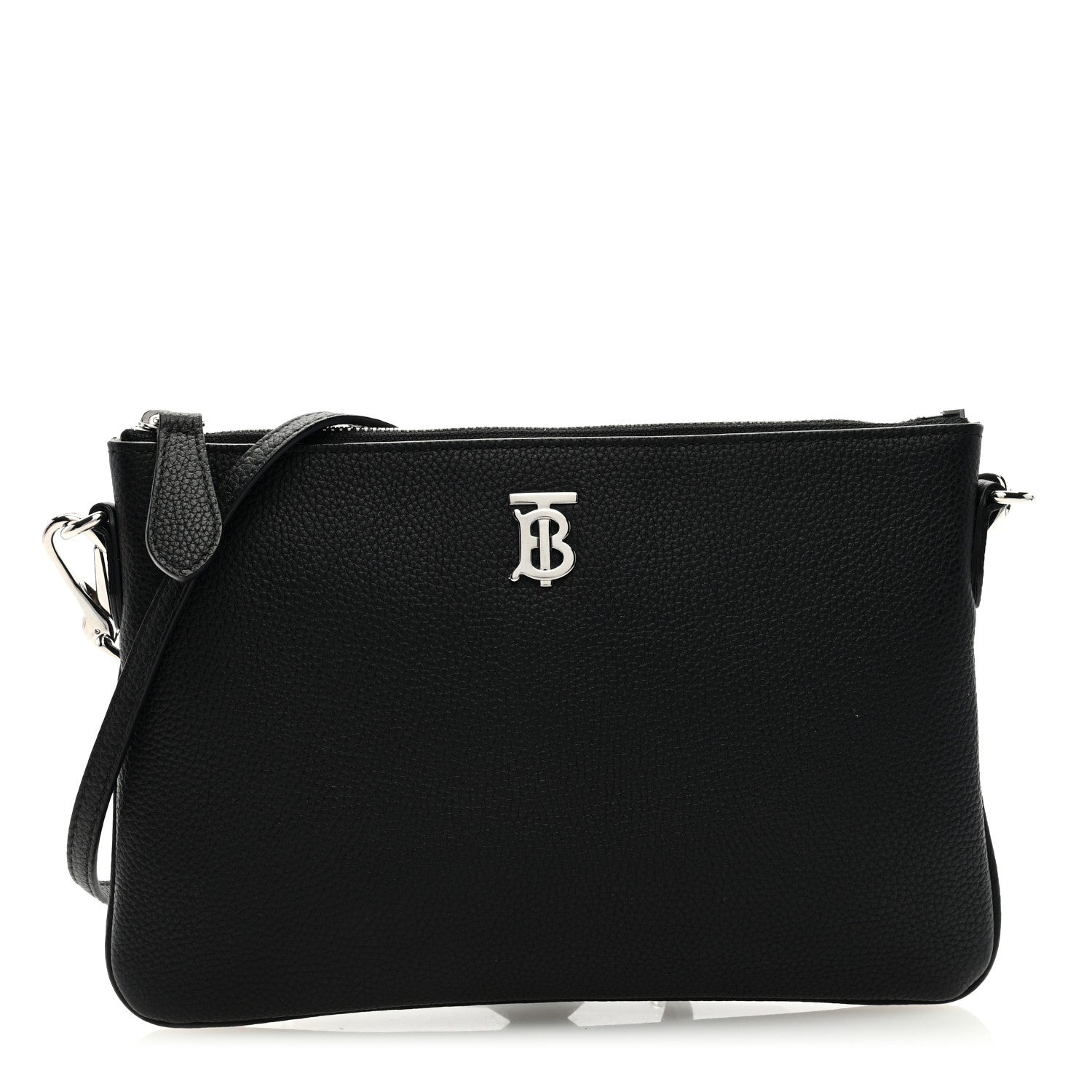 Burberry Grained Calfskin Peyton TB Crossbody Bag Black 1 of 8