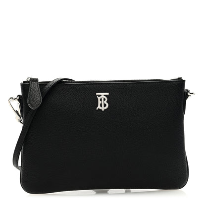 Burberry Grained Calfskin Peyton TB Crossbody Bag Black 1 of 8