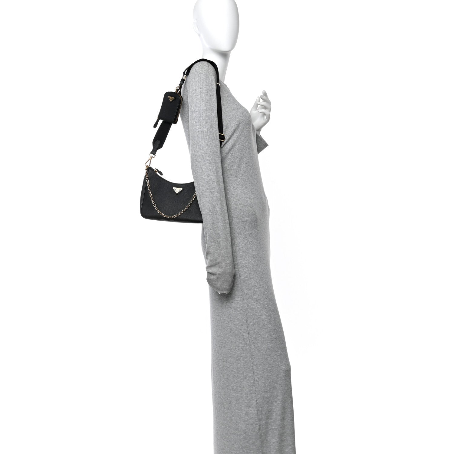 Prada Saffiano Lux Re-Edition 2005 Shoulder Bag Black 2 of 11