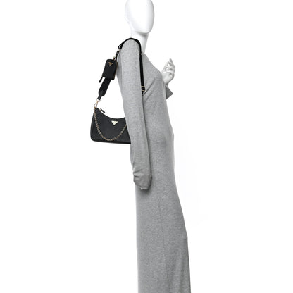 Prada Saffiano Lux Re-Edition 2005 Shoulder Bag Black 2 of 11