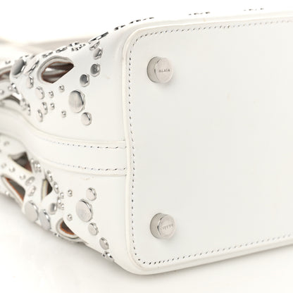 Alaia Calfskin Laser Cut Mina 16 Bag White 7 of 12