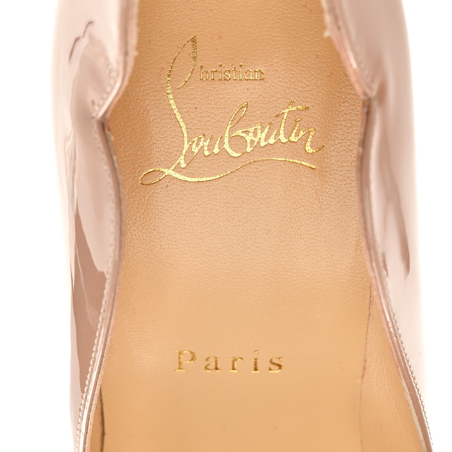 Christian Louboutin Patent After Sun Hot Chick 100 Pumps 36.5 Nude