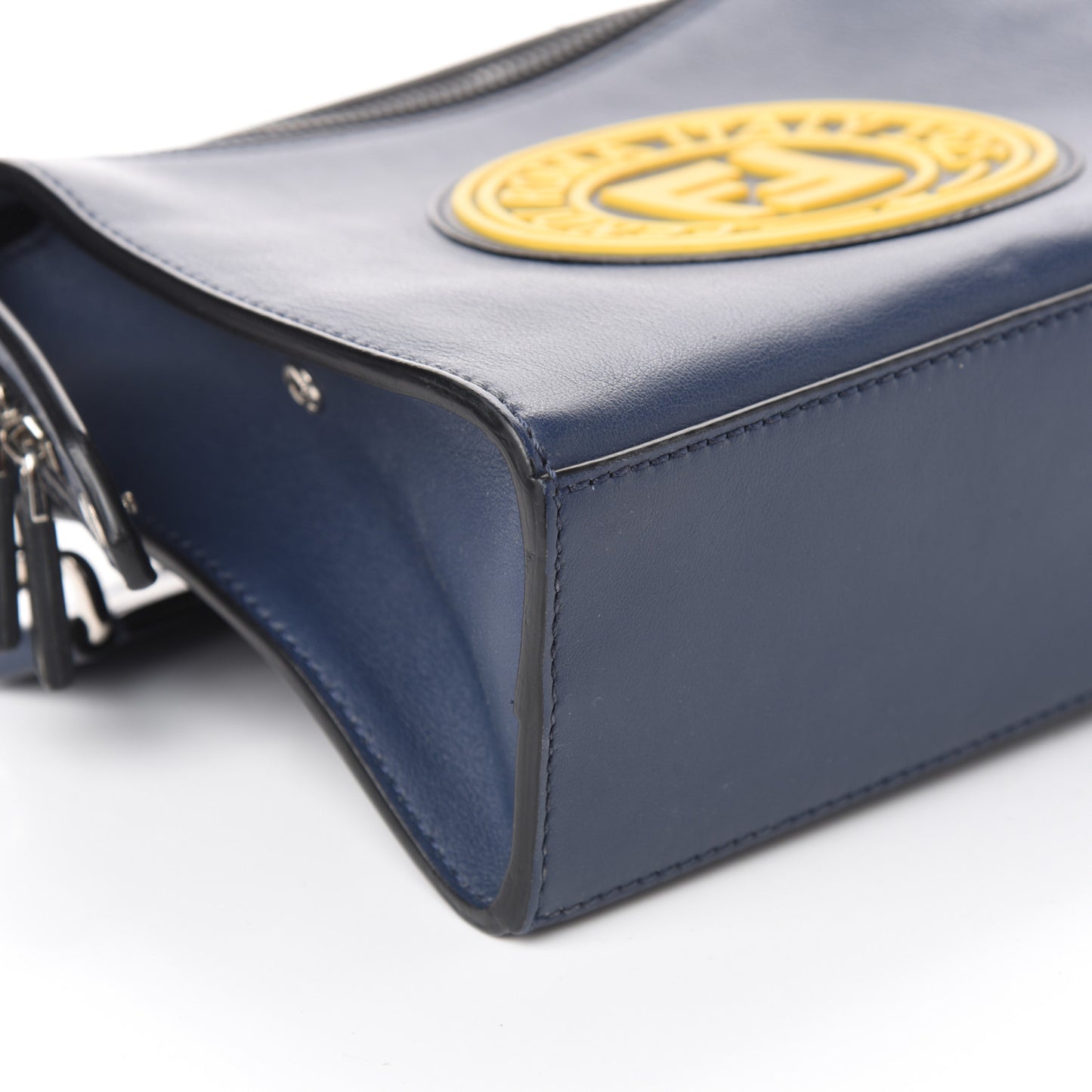 Vitello Grace Century Stamp Patch Mini Lui Bag Blue Scuro Sunflower