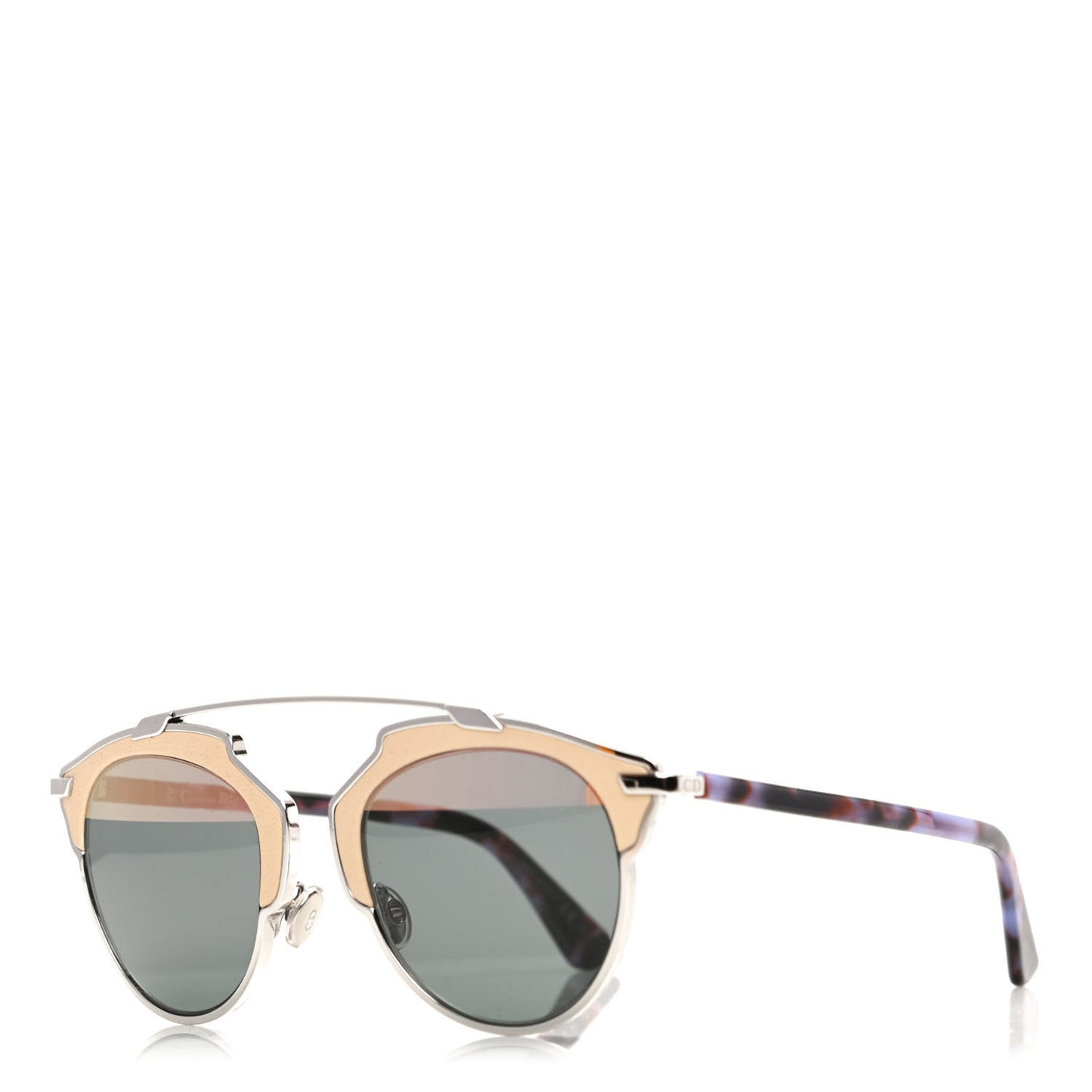Metal Lambskin So Real Sunglasses Beige