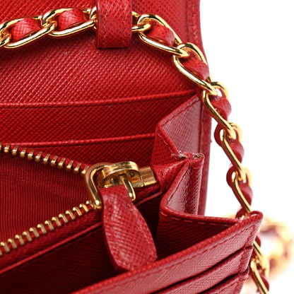Prada Saffiano Wallet on Chain Fuoco 9 of 11