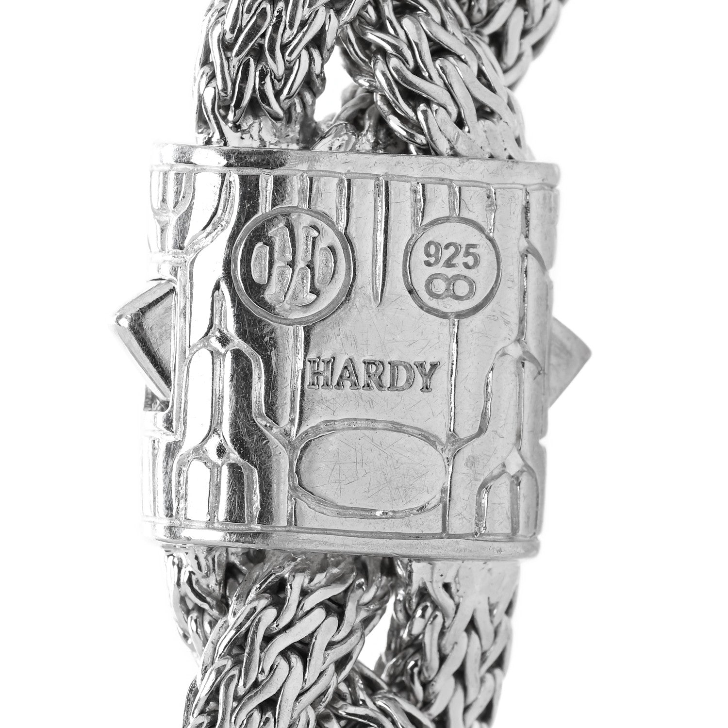 John Hardy Sterling Silver Diamond 16mm Braided Chain Necklace 5 of 5