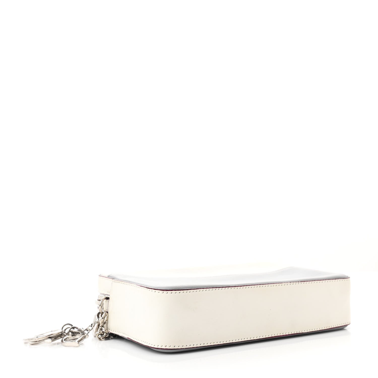 Christian Dior Calfskin Chain Wallet Grey Off White 5 of 13