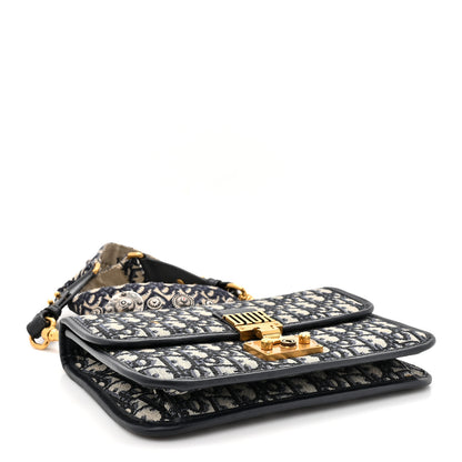 Christian Dior Oblique Small DiorAddict Flap Bag Navy Blue 4 of 9