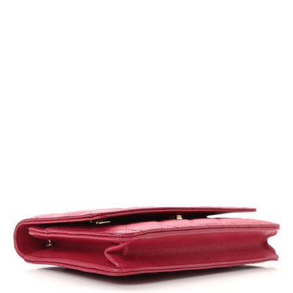 Chanel Caviar Quilted Wallet On Chain WOC Dark Pink 4 of 11