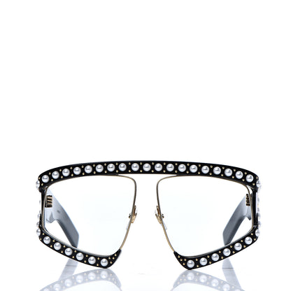 Gucci Acetate Pearl Rectangular Frame Sunglasses GG0234S Black 4 of 6