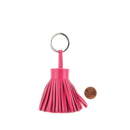 Hermes Lambskin Carmen Tassel Key Holder Rose Shocking 2 of 5