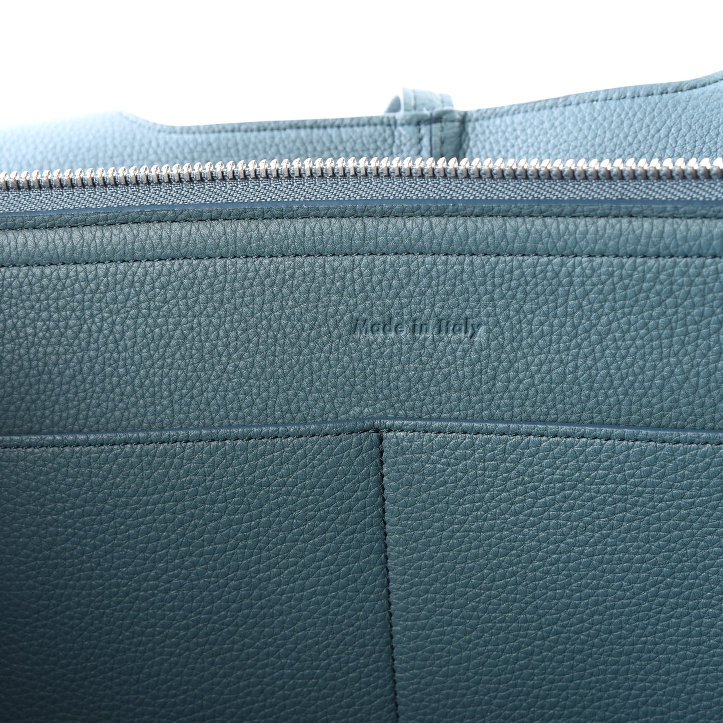 Baby Grained Calfskin Medium Tri-Fold Bag Ocean