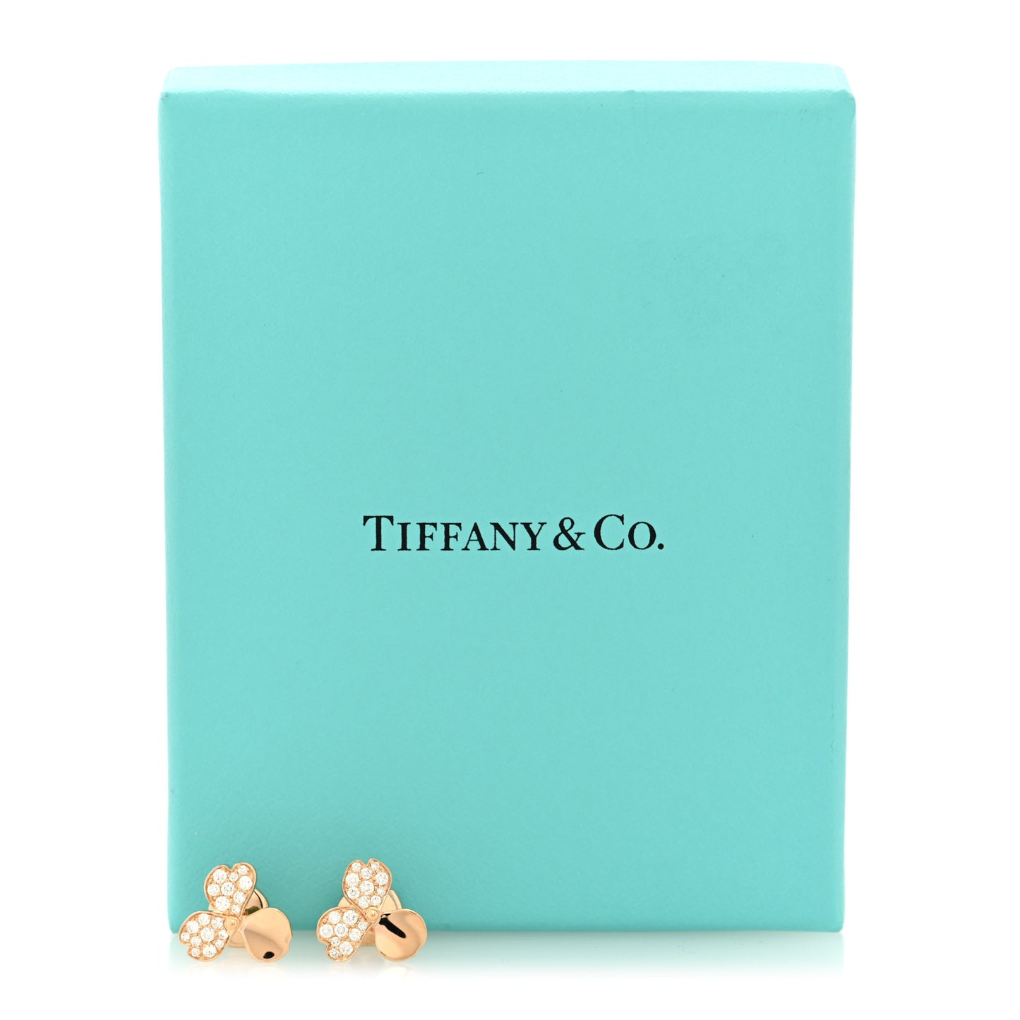 18K Rose Gold Diamond Paper Flowers Earrings