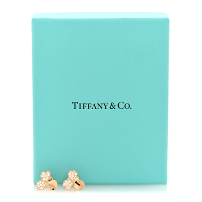 Tiffany 18K Rose Gold Diamond Paper Flowers Earrings 5 of 5
