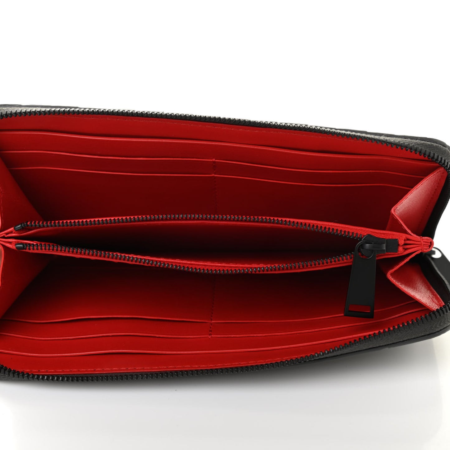 Nappa Intrecciato Zip Around Wallet Grey