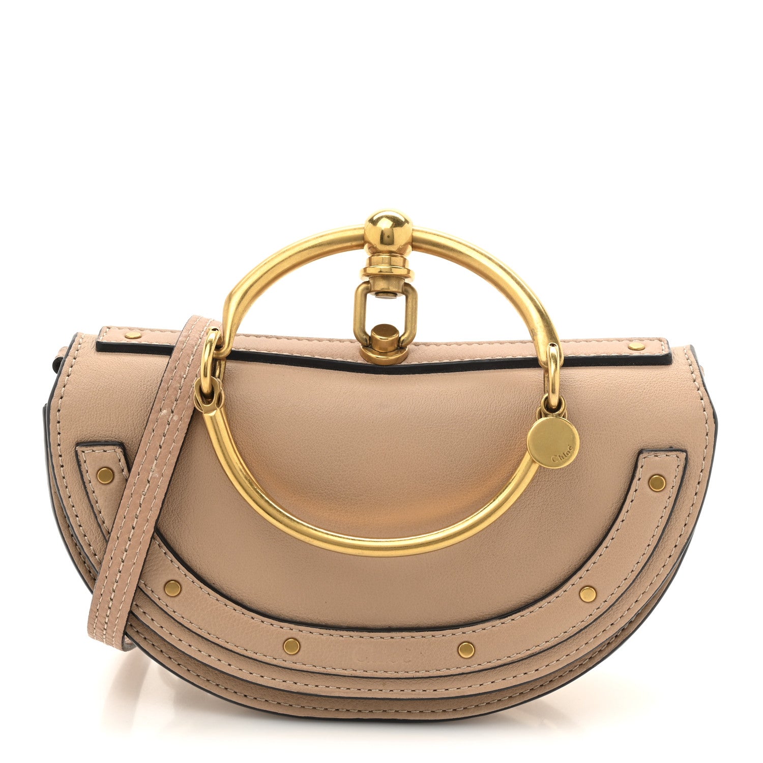 Chloe Calfskin Small Nile Bracelet Minaudiere Bag Biscotti Beige 1 of 11