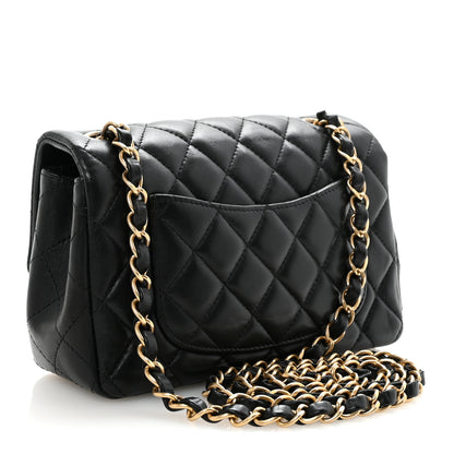 Chanel Lambskin Quilted Mini Rectangular Flap Black 3 of 10