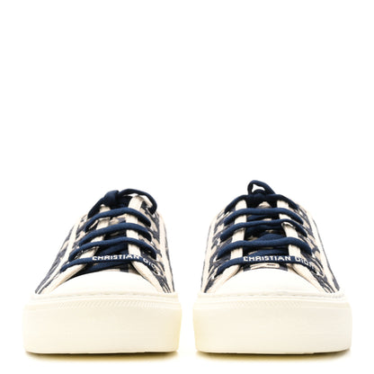 Christian Dior Canvas Oblique Walk'N'Dior Low Top Platform Sneakers 36.5 Deep Blue 3 of 9
