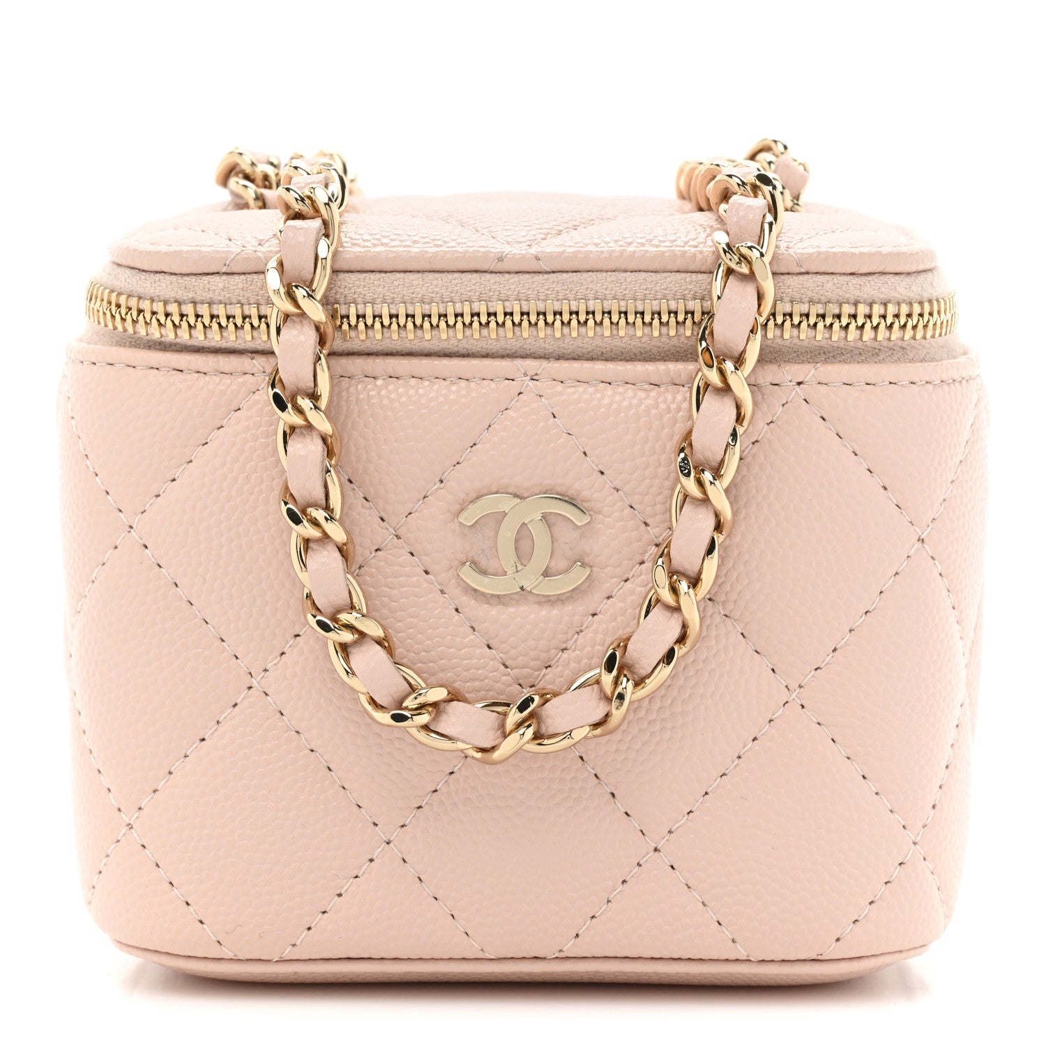 Chanel Caviar Quilted Mini Vanity Case With Chain Light Pink 1 of 9