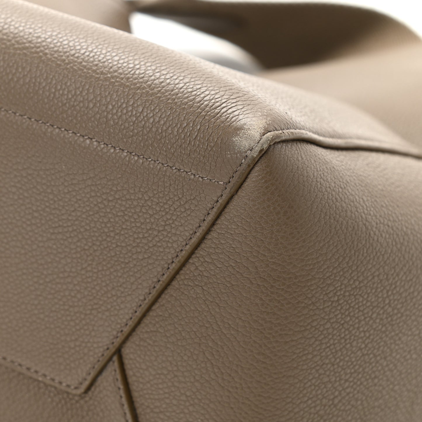 Soft Grained Calfskin Sangle Bucket Bag Taupe
