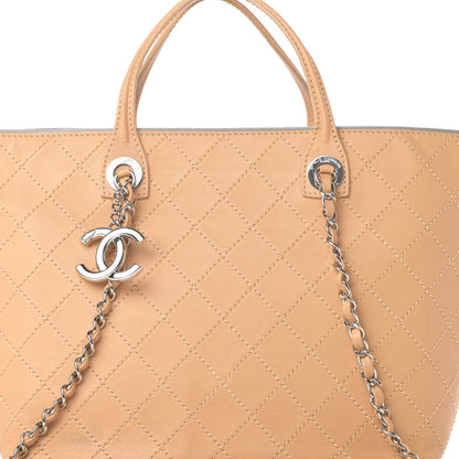 Chanel Calfskin Stitched Medium Shopping Tote Beige 8 of 16