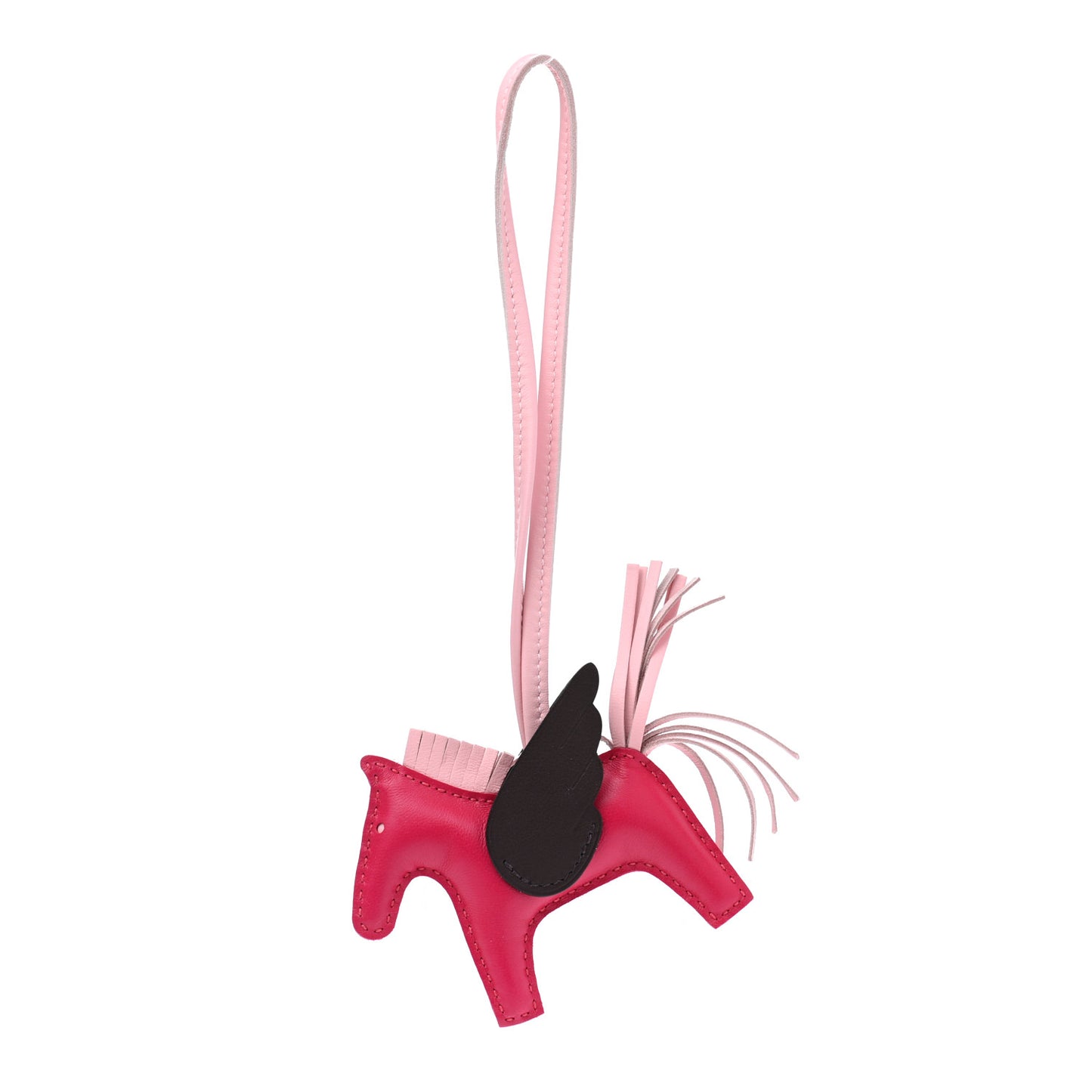 Milo Lambskin Grigri Rodeo Pegase Horse Bag Charm PM Framboise Rose Sakura Rouge Sellier