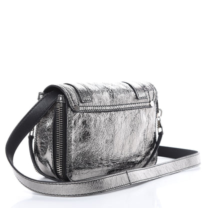 Proenza Schouler Metallic Paper Lambskin PS1 Mini Pouch Messenger Dark Silver 3 of 8