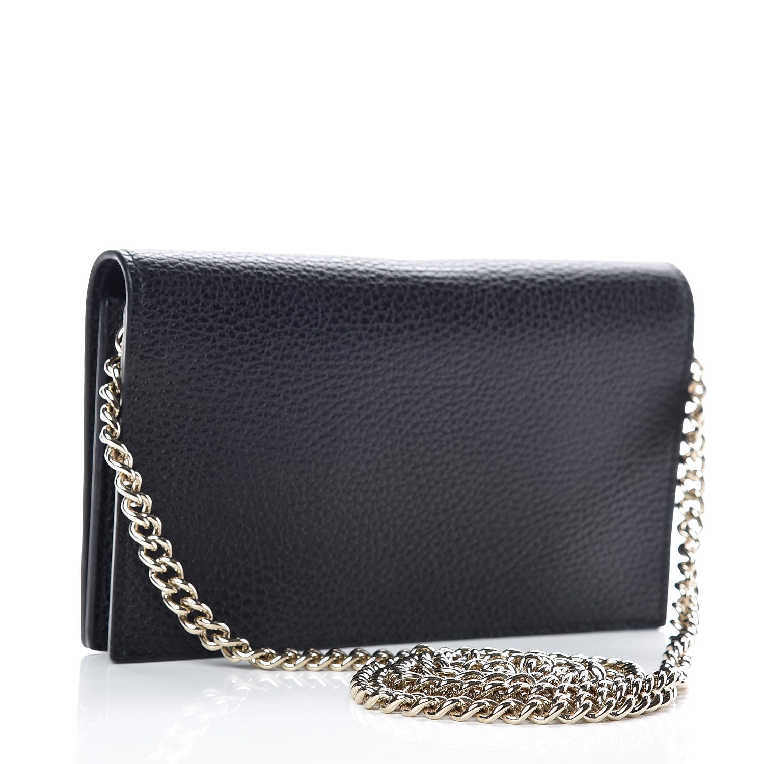 Gucci Dollar Calfskin Medium Betty Chain Wallet Black 3 of 10