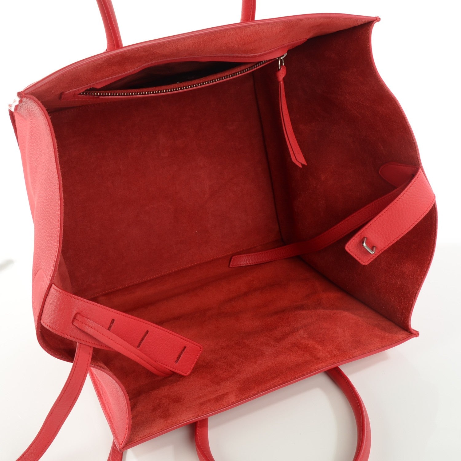 Celine Supple Calfskin Medium Phantom Luggage Vermillion 5 of 9