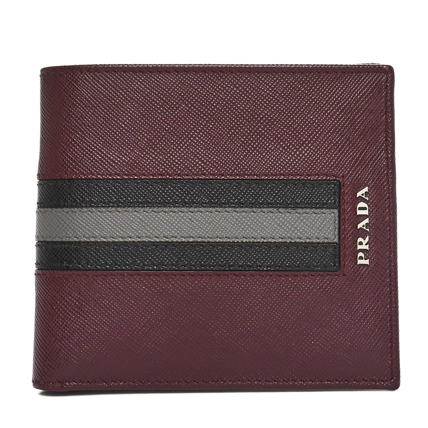 Saffiano Tri-Color Bi-Fold Wallet Granato