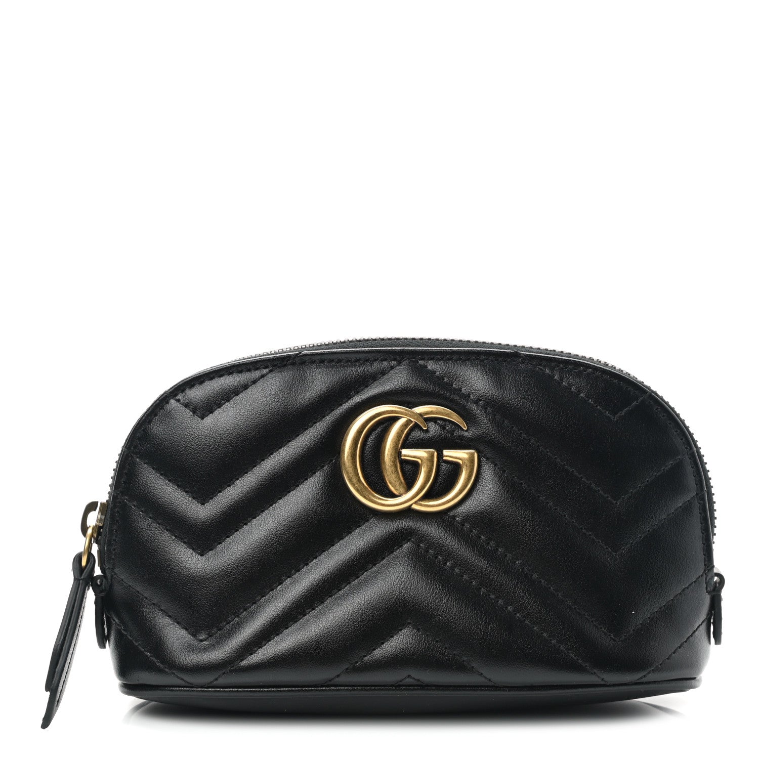 Gucci Calfskin Matelasse GG Marmont Pouch Cosmetic Case Black 1 of 8