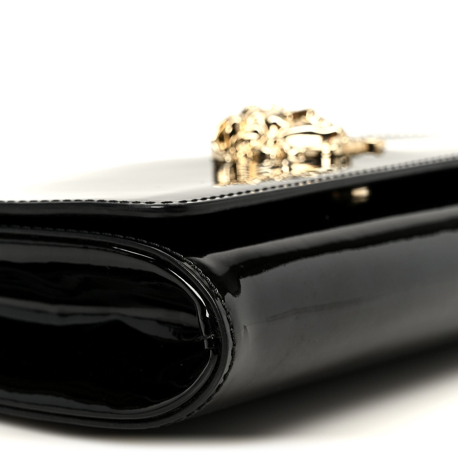 Versace Patent Palazzo Medusa Chain Evening Bag Black 9 of 10