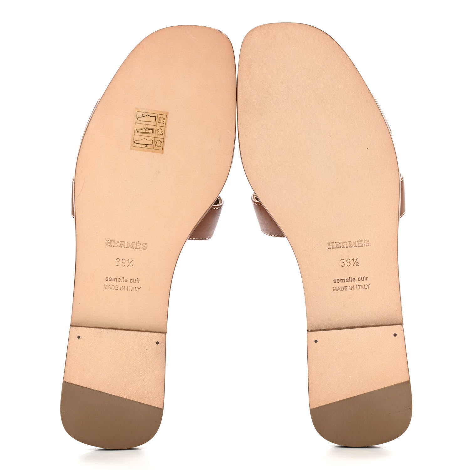 Hermes Box Calfskin Oran Sandals 39.5 Gold 5 of 8