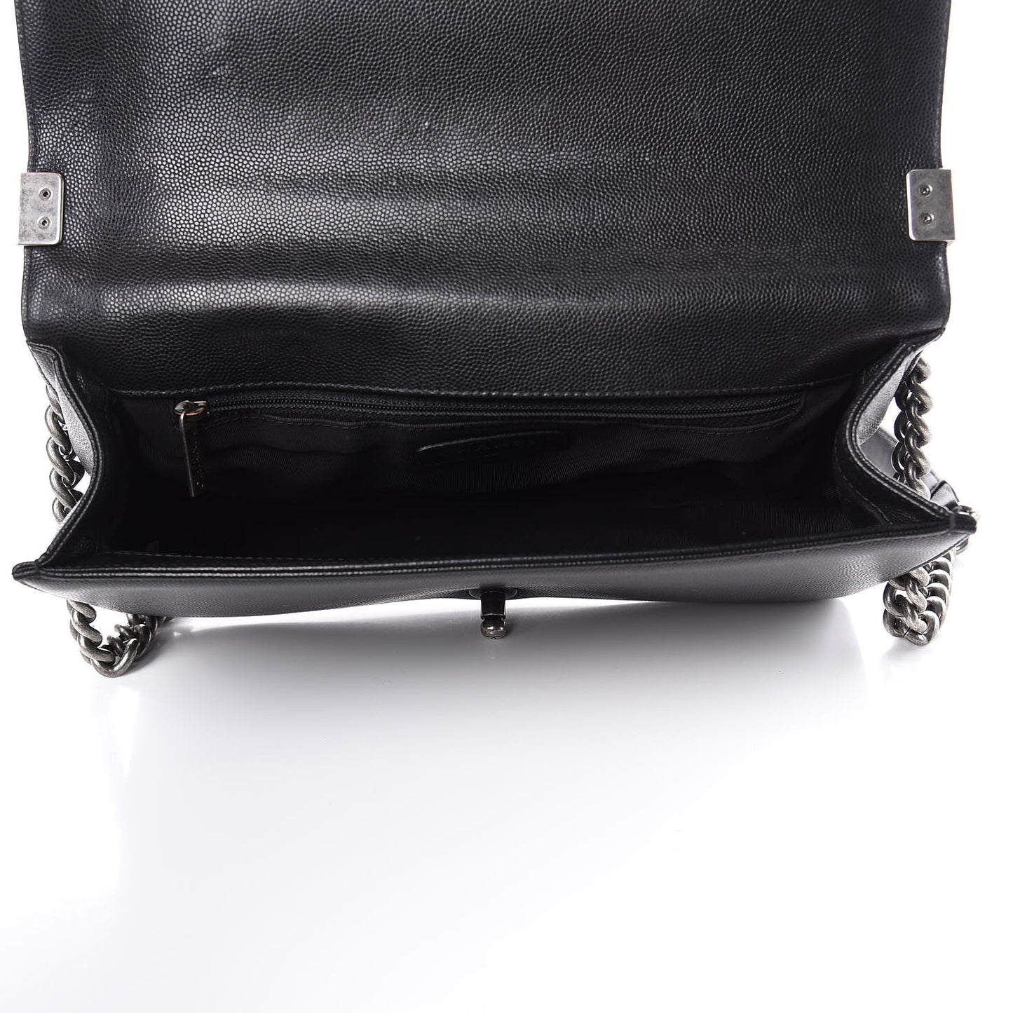 Caviar Chevron Quilted New Medium Boy Flap Black