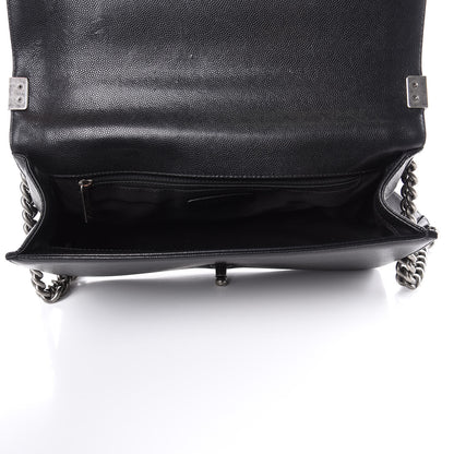 Chanel Caviar Chevron Quilted New Medium Boy Flap Black 5 of 17