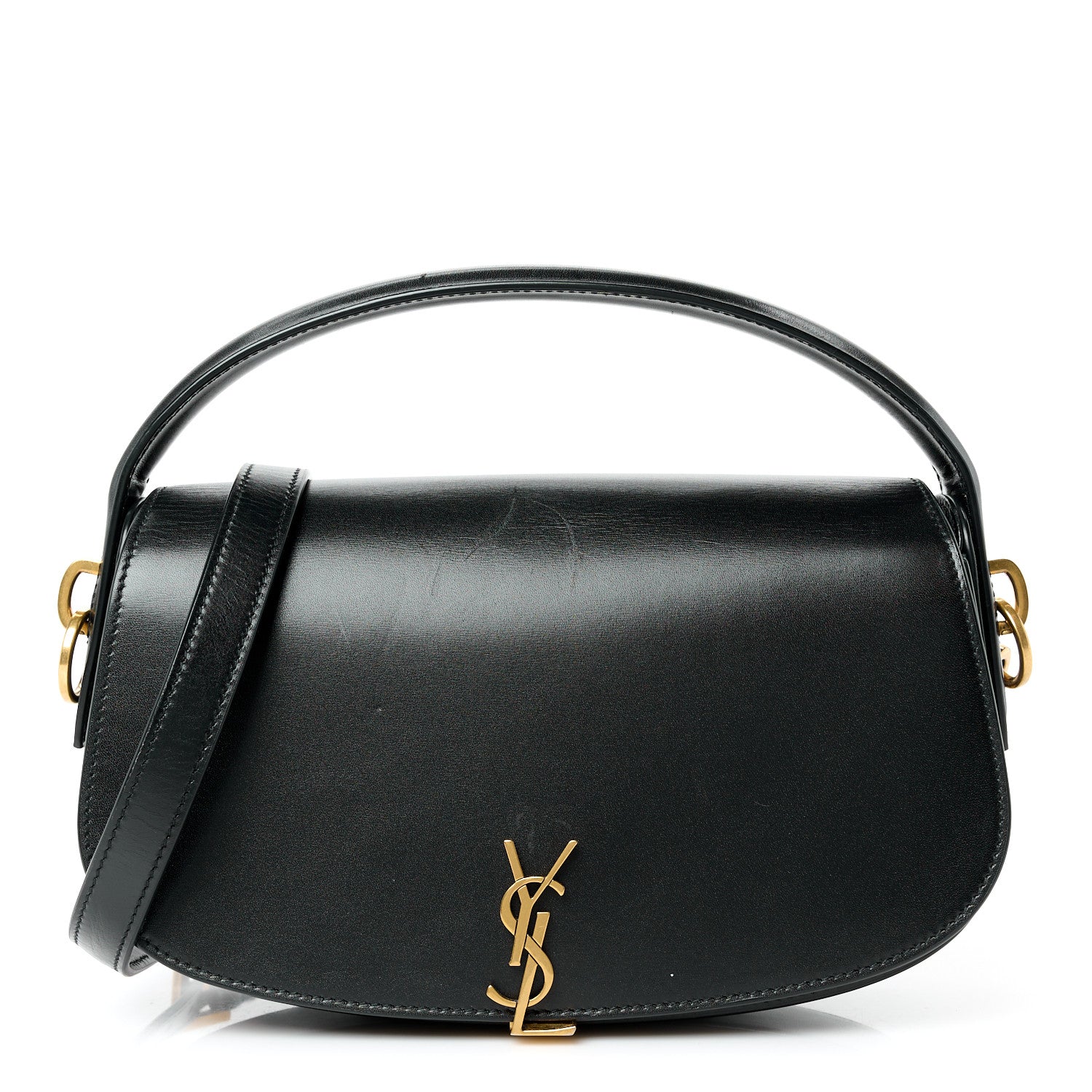 Saint Laurent Box Calfskin Voltaire Top Handle Crossbody Bag Black 1 of 11