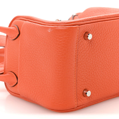 Hermes Taurillon Clemence Mini Lindy 20 Feu 9 of 11