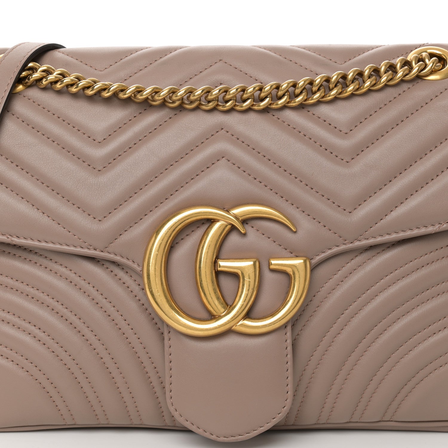 Gucci Calfskin Matelasse Medium GG Marmont Shoulder Bag Porcelain Rose 8 of 12