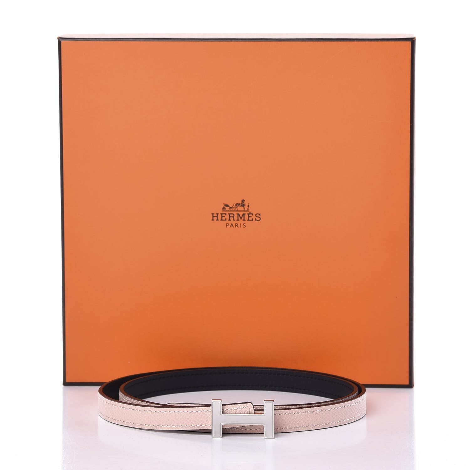 Hermes Swift Epsom 13mm Focus Belt 80 Rose Eglantine Bleu Indigo 6 of 6