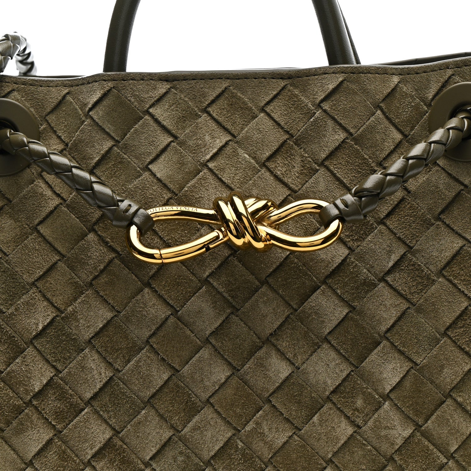 Bottega Veneta Suede Intrecciato Small Andiamo Shoulder Bag Cypress 8 of 10
