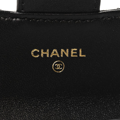Chanel Lambskin Quilted Flap Card Holder Wallet Black 6 of 9